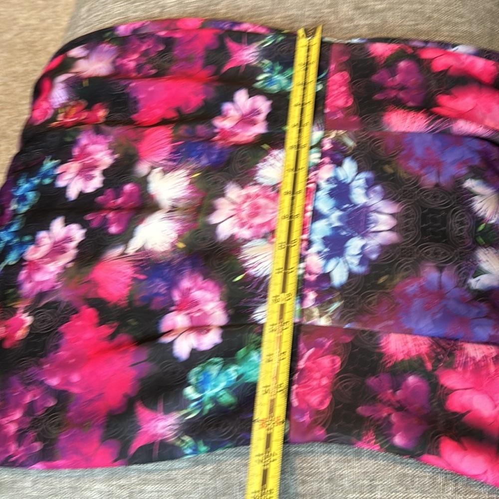 Betsy Johnson Floral Print Scuba Dress Neon Punk Purple - Picture 9 of 12